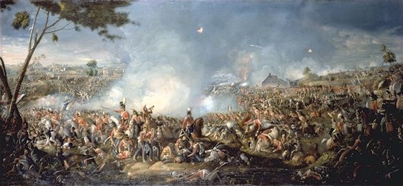 De slag bij Waterloo op 18 juni 1815.
