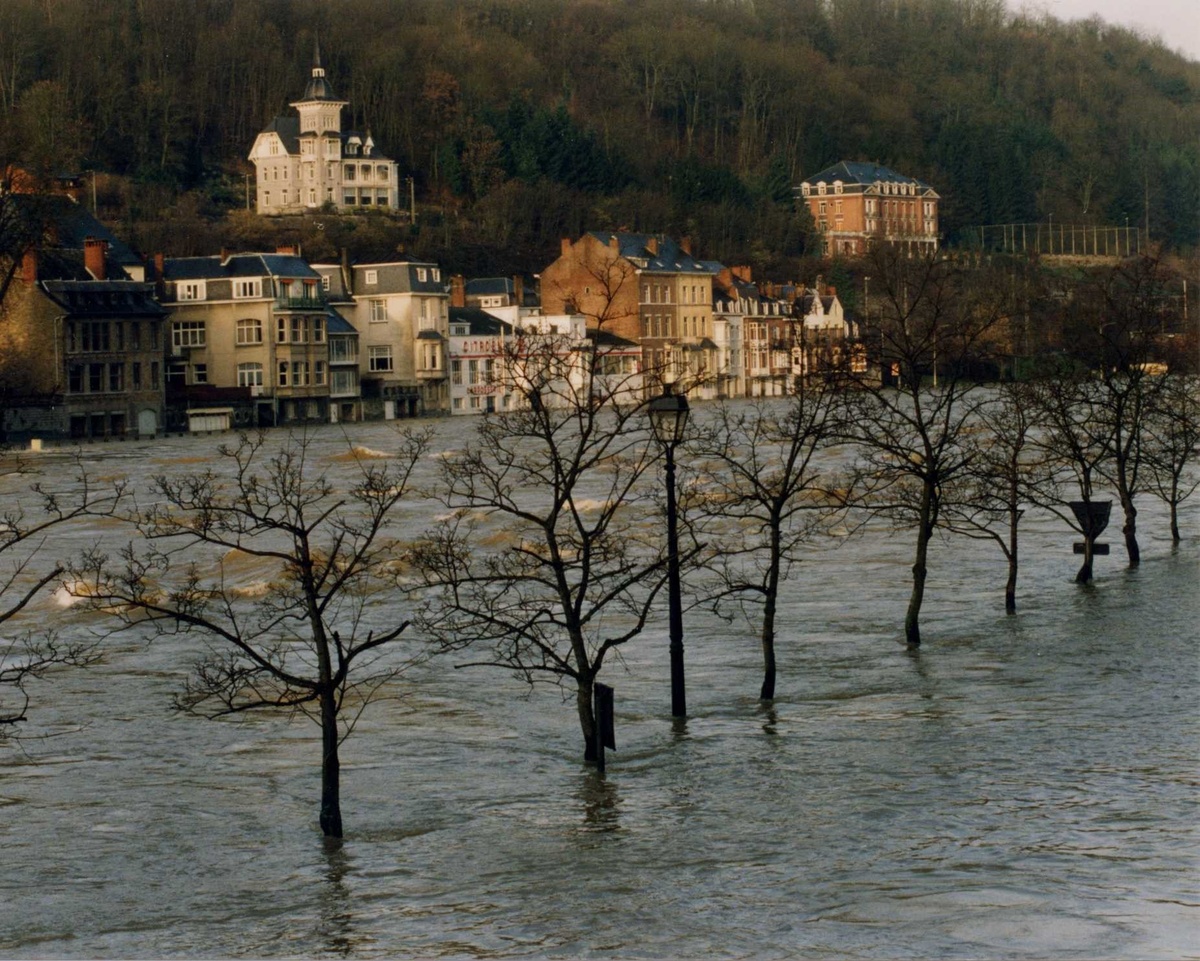 De Maas in Dinant eind januari 1995.