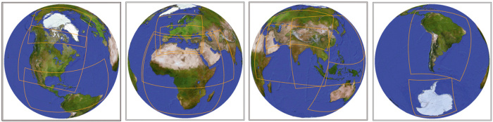 Les régions climatiques, comme définies dans le projet CORDEX (en jaune)