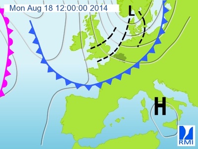 Un front froid a quitté notre pays par le sud-est. Dans l’air polaire qui suit ce front, plusieur