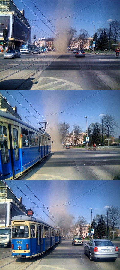 Dustdevil in Krakow (Polen). Bron: KHRoN (Own work)